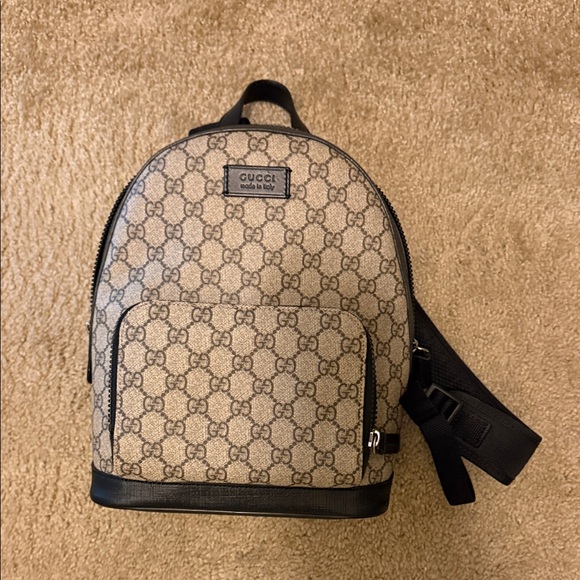 Gucci Monogram Beige and Black Backpack - Picture 1 of 1